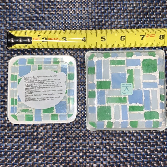 PartyLite Azure Mosaic Decorative Topper& Tray P8277 - Picture 4 of 4